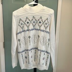 VTG 80s Alfred Dunner Pastel Cottage-core Floral Embroidered Sweater, Sz M